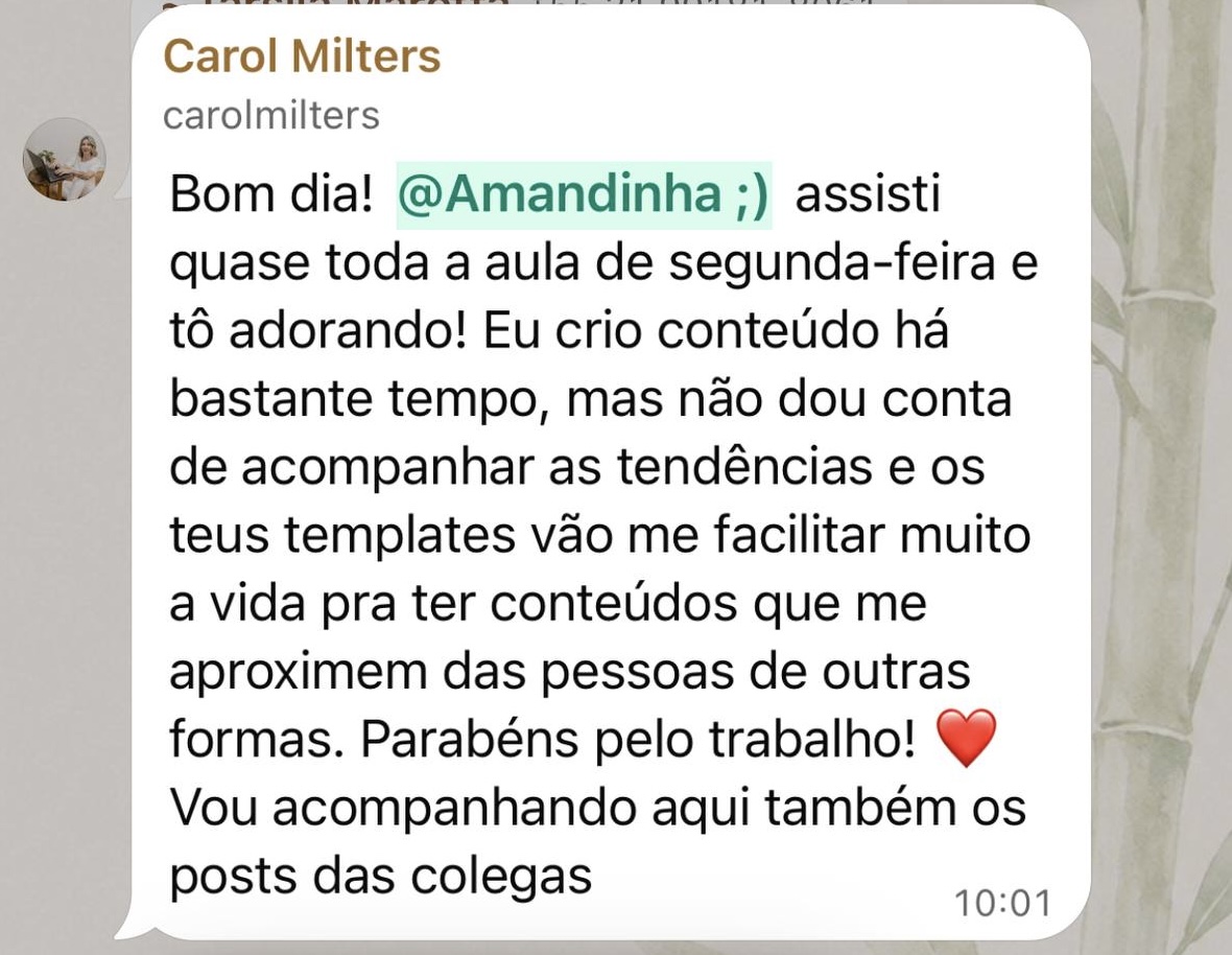 Depoimento real de uma bambuzinha sobre o Desafio do Bambu
